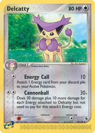 'Pokemon - 'Delcatty 029/109  - Reverse Holofoil Ruby and Sapphire - Uncommon