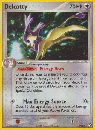 'Pokemon - 'Delcatty 008  - Reverse Holofoil Power Keepers - Holo Rare