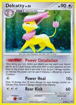 'Pokemon - 'Delcatty 004  - Reverse Holofoil Platinum - Holo Rare