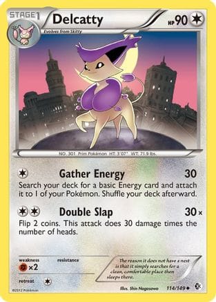 'Pokemon - 'Delcatty 114  - Reverse Holofoil Boundaries Crossed - Uncommon