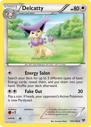 'Pokemon - 'Delcatty 105  - Reverse Holofoil XY Base Set - Uncommon