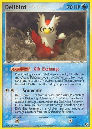 'Pokemon - 'Delibird 021  - Reverse Holofoil Team Rocket Returns - Rare