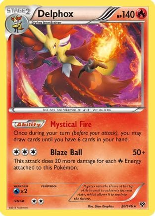 'Pokemon - 'Delphox 026/146  - Reverse Holofoil XY Base Set - Holo Rare