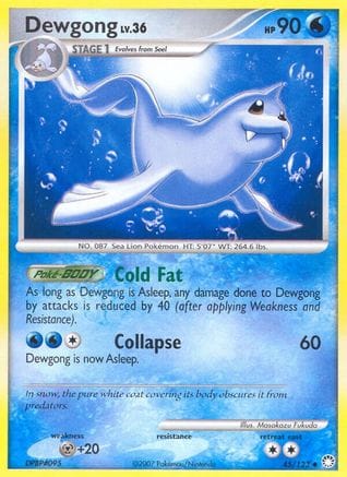 'Pokemon - 'Dewgong 045  - Reverse Holofoil Mysterious Treasures - Uncommon