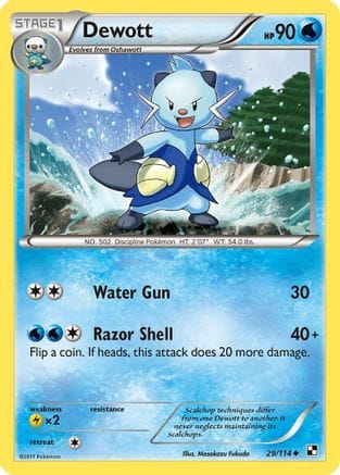 'Pokemon - 'Dewott (29) 029/114  Black and White - Uncommon