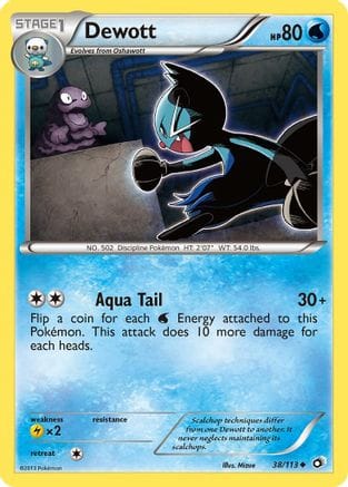 'Pokemon - 'Dewott 038  - Reverse Holofoil Legendary Treasures - Uncommon