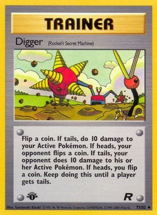'Pokemon - 'Digger (Rocket's Secret Machine) 075/82  - 1st Edition Team Rocket - Uncommon