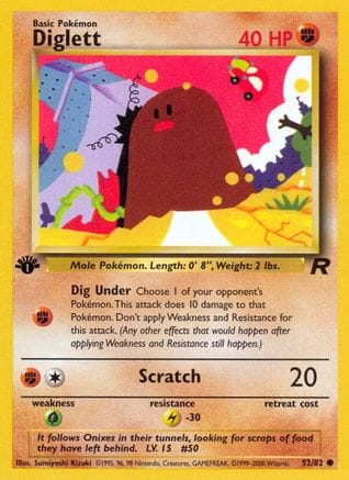 'Pokemon - 'Diglett 052/82  - 1st Edition Team Rocket - Common