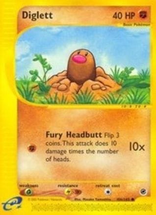'Pokemon - 'Diglett 106/165  - Reverse Holofoil Expedition - Common