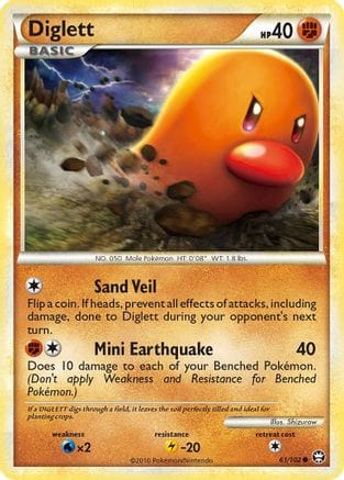 'Pokemon - 'Diglett 061/102  Triumphant - Common
