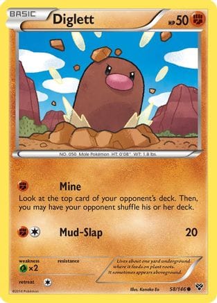 'Pokemon - 'Diglett 058/146  - Reverse Holofoil XY Base Set - Common