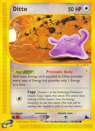 'Pokemon - 'Ditto 051  - Reverse Holofoil Skyridge - Common