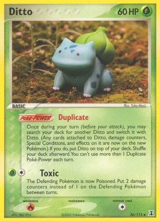 'Pokemon - 'Ditto (Bulbasaur) 036/113  - Reverse Holofoil Delta Species - Uncommon