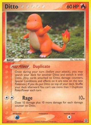 'Pokemon - 'Ditto 037/113  - Reverse Holofoil Delta Species - Uncommon
