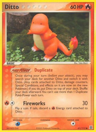 'Pokemon - 'Ditto 061/113  - Reverse Holofoil Delta Species - Common