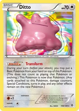 'Pokemon - 'Ditto 108  - Holofoil Boundaries Crossed - Holo Rare