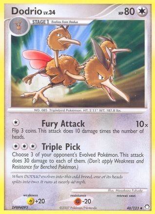 'Pokemon - 'Dodrio 046  - Reverse Holofoil Mysterious Treasures - Uncommon