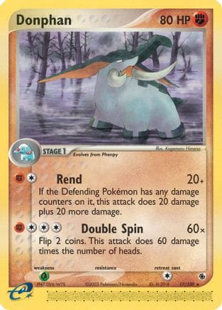 'Pokemon - 'Donphan 017/109  - Reverse Holofoil Ruby and Sapphire - Rare