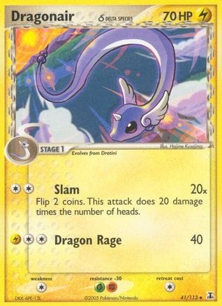 'Pokemon - 'Dragonair 041/113  - Reverse Holofoil Delta Species - Uncommon