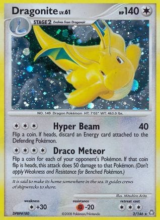 'Pokemon - 'Dragonite 002  - Reverse Holofoil Legends Awakened - Holo Rare