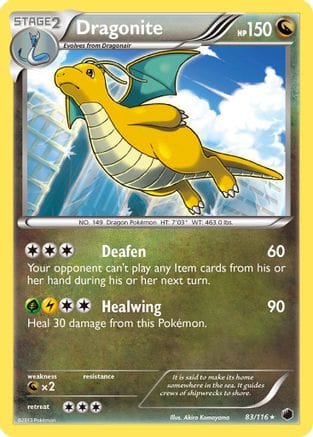 'Pokemon - 'Dragonite 083/116  - Holofoil Plasma Freeze - Holo Rare