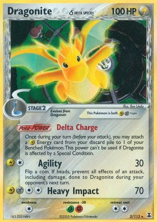 'Pokemon - 'Dragonite (Delta Species) 003  - Holofoil Delta Species - Holo Rare
