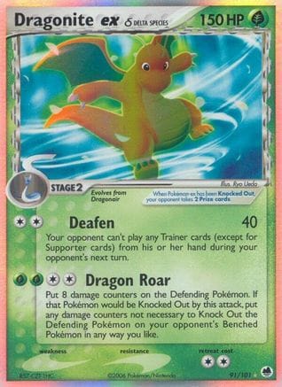 'Pokemon - 'Dragonite ex (Delta Species) 091  - Holofoil Dragon Frontiers - Ultra Rare