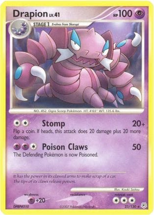 'Pokemon - 'Drapion 023  - Reverse Holofoil Diamond and Pearl - Rare