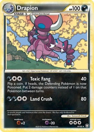 'Pokemon - 'Drapion 004/102  - Holofoil Triumphant - Holo Rare