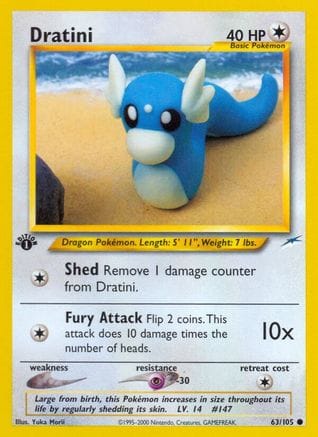'Pokemon - 'Dratini 063/105  - 1st Edition Neo Destiny - Common