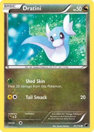'Pokemon - 'Dratini 081/116  - Reverse Holofoil Plasma Freeze - Common