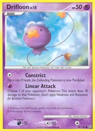 'Pokemon - 'Drifloon 058  - Reverse Holofoil Stormfront - Common