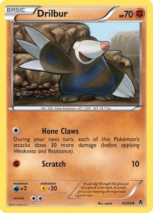 'Pokemon - 'Drilbur (54) 054  - Reverse Holofoil Emerging Powers - Uncommon