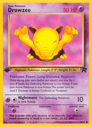 'Pokemon - 'Drowzee 054/82  - Unlimited Team Rocket - Common