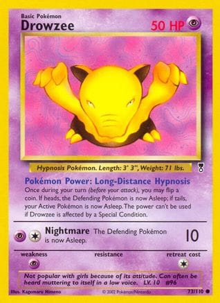 'Pokemon - 'Drowzee 073  - Reverse Holofoil Legendary Collection - Common