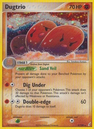 'Pokemon - 'Dugtrio 005/100  - Holofoil Crystal Guardians - Holo Rare