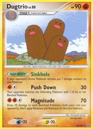 'Pokemon - 'Dugtrio 024  Platinum - Rare