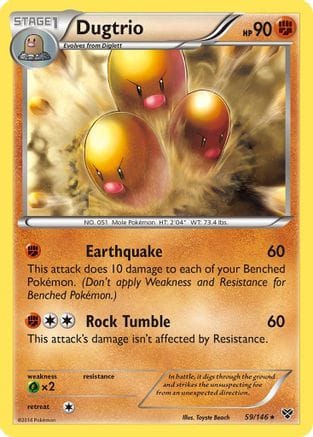 'Pokemon - 'Dugtrio 059  - Reverse Holofoil XY Base Set - Rare