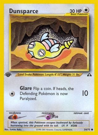 'Pokemon - 'Dunsparce 054/75  - Unlimited Neo Discovery - Common