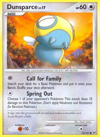 'Pokemon - 'Dunsparce 073  - Reverse Holofoil Platinum - Common