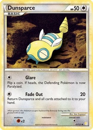 'Pokemon - 'Dunsparce 041  - Reverse Holofoil HeartGold SoulSilver - Uncommon