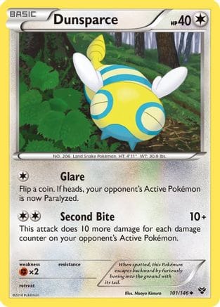 'Pokemon - 'Dunsparce 101  - Reverse Holofoil XY Base Set - Uncommon