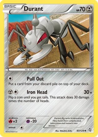 'Pokemon - 'Durant 083/124  - Reverse Holofoil Dragons Exalted - Uncommon