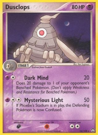 'Pokemon - 'Dusclops 014  - Reverse Holofoil Power Keepers - Rare