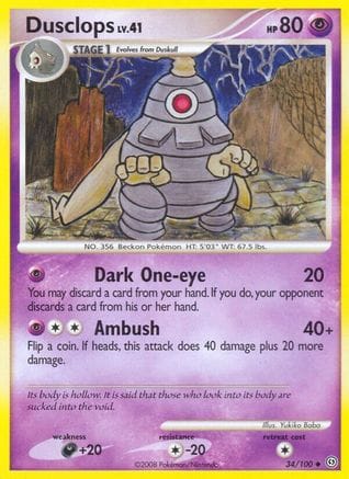 'Pokemon - 'Dusclops (34) 034  - Reverse Holofoil Stormfront - Uncommon
