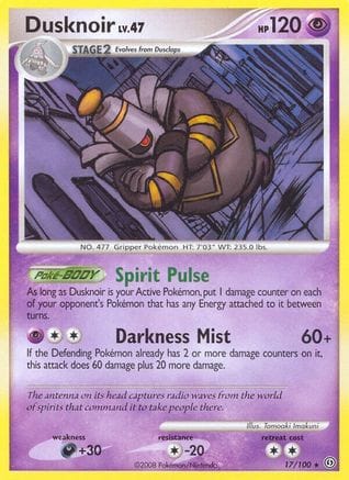 'Pokemon - 'Dusknoir (17) 017  - Reverse Holofoil Stormfront - Rare