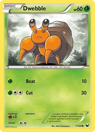 'Pokemon - 'Dwebble 007  Dark Explorers - Common