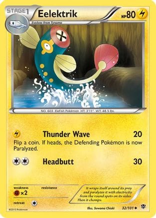 'Pokemon - 'Eelektrik 032  - Reverse Holofoil Plasma Blast - Uncommon