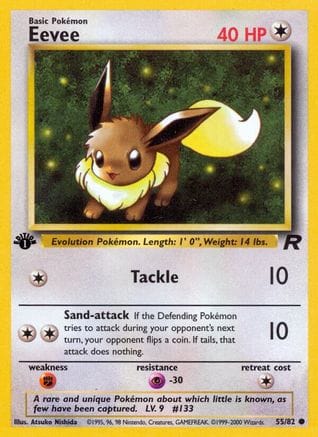 'Pokemon - 'Eevee 055/82  - 1st Edition Team Rocket - Common