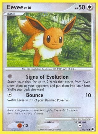 'Pokemon - 'Eevee 059/111  - Reverse Holofoil Rising Rivals - Common